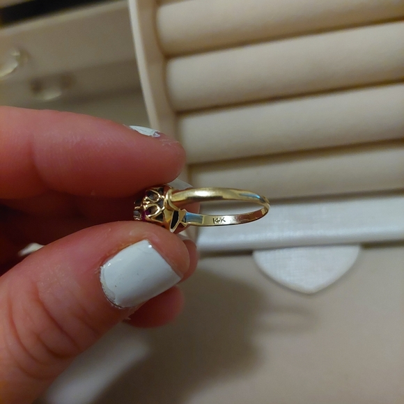 14k Victorian ruby seed pearl ring - Picture 8 of 11